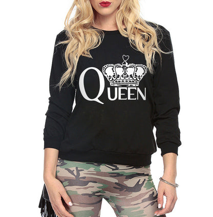 Damen Sweatshirt Königlicher Aufdruck Eveloria Grau - Eveloria
