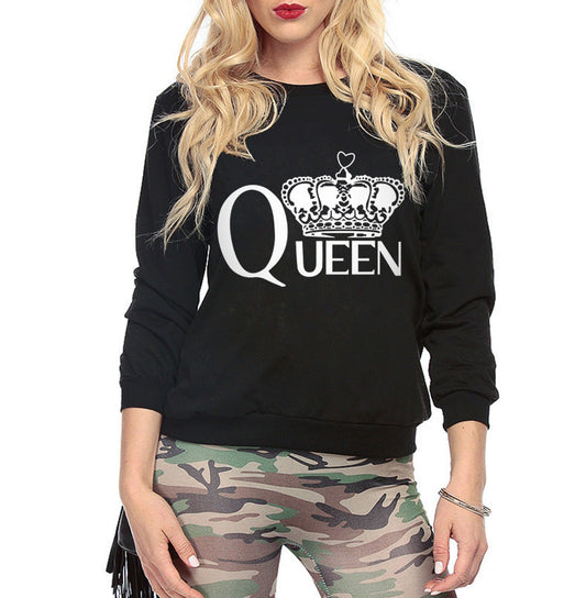Damen Sweatshirt Königlicher Aufdruck Eveloria Grau - Eveloria