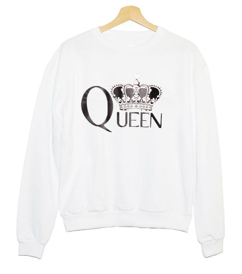 Damen Sweatshirt Königlicher Aufdruck Eveloria Grau