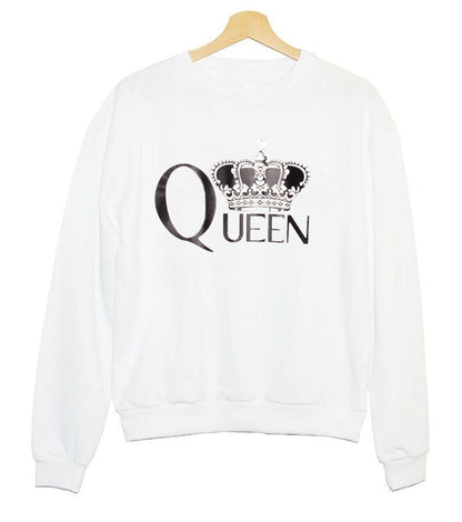 Damen Sweatshirt Königlicher Aufdruck Eveloria Grau