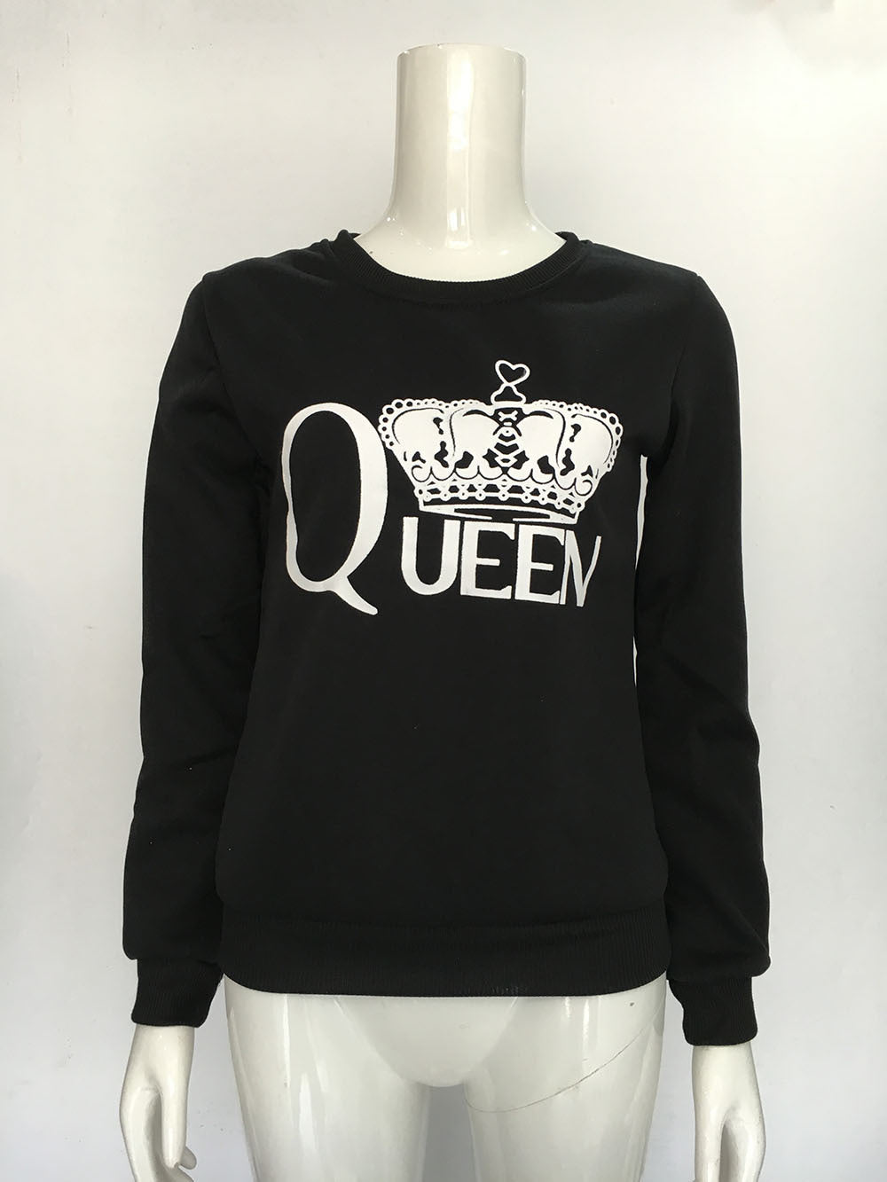 Damen Sweatshirt Königlicher Aufdruck Eveloria Grau