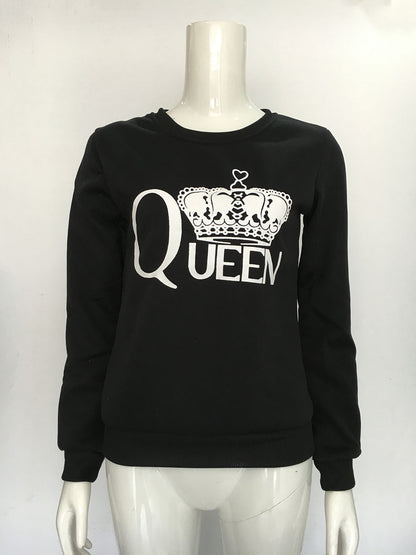 Damen Sweatshirt Königlicher Aufdruck Eveloria Grau
