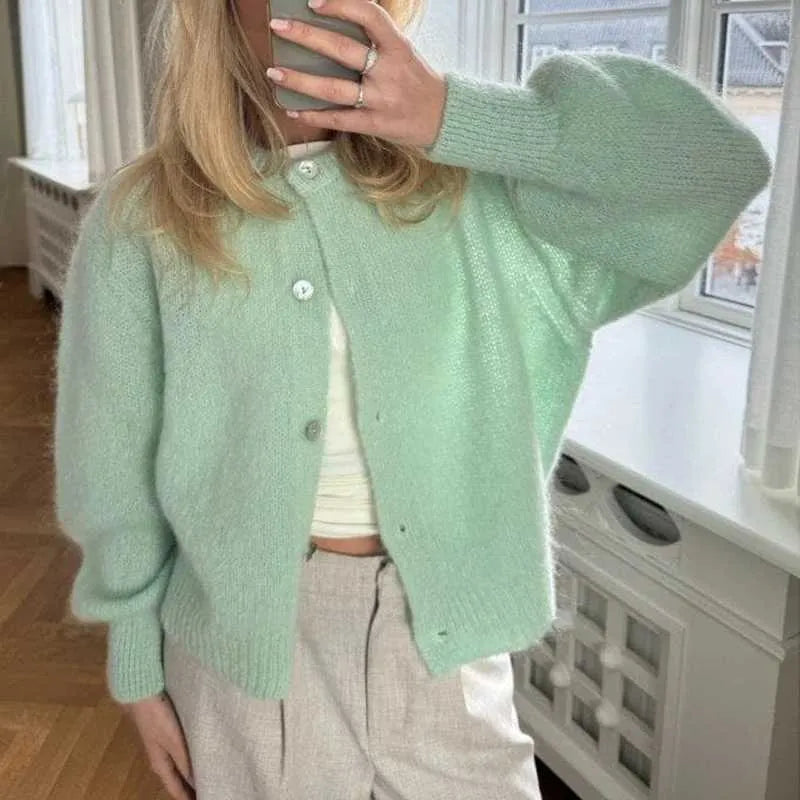 Damen Pullover Mit Knöpfen