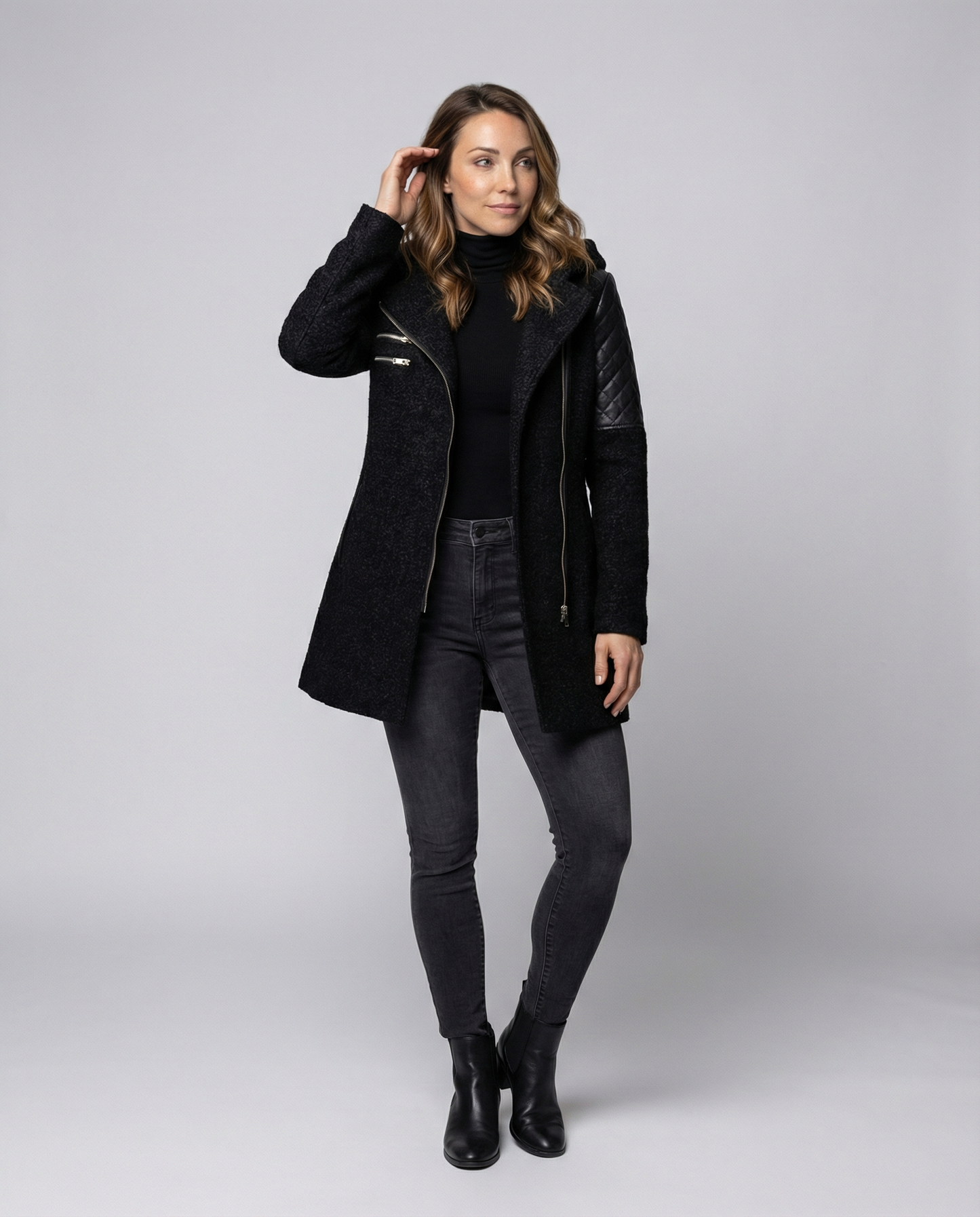 Damen Winterjacke Elegant Wollstoff