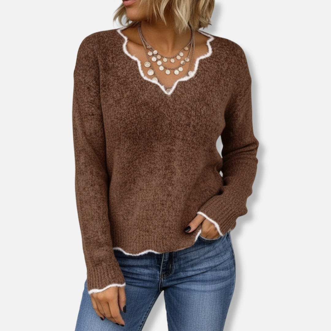 Eveloria Damen Sweatshirt Wollstrick Weich