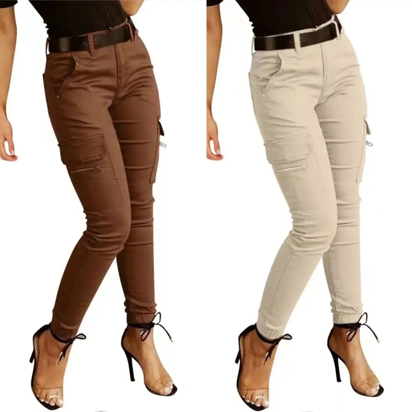 Eveloria Damen Cargo-Hose Hohe Taille