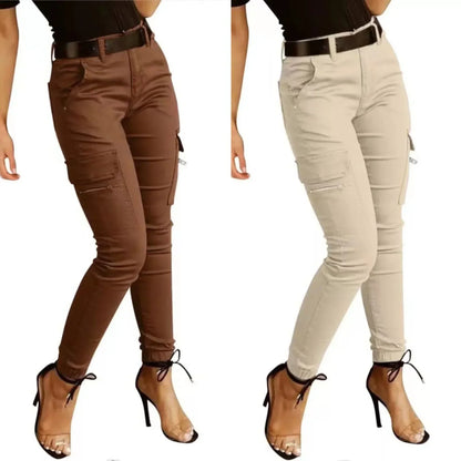Eveloria Damen Cargo-Hose Hohe Taille