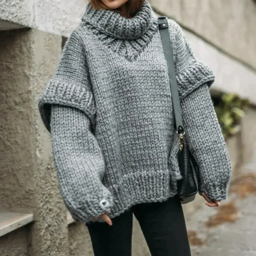 Damen Oversized Strick Pullover Kuschelig Größe XL