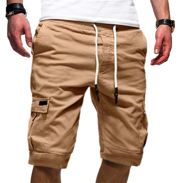 Herren Cargoshorts Lässig Kordelzug Mehrere Taschen