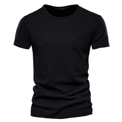 Herren Klassisches Rundhals T-Shirt aus Baumwolle Weiß