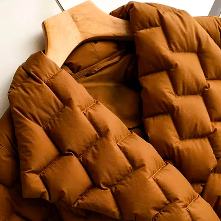 Damen Puffer Gürtel Mantel Steppjacke