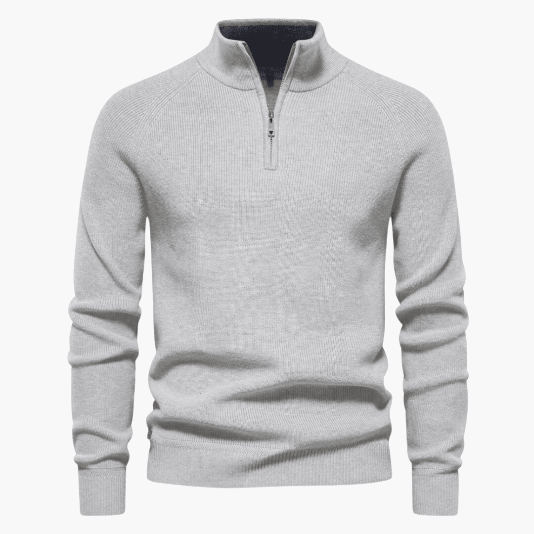 Herren Pullover Weich Strick Zipper