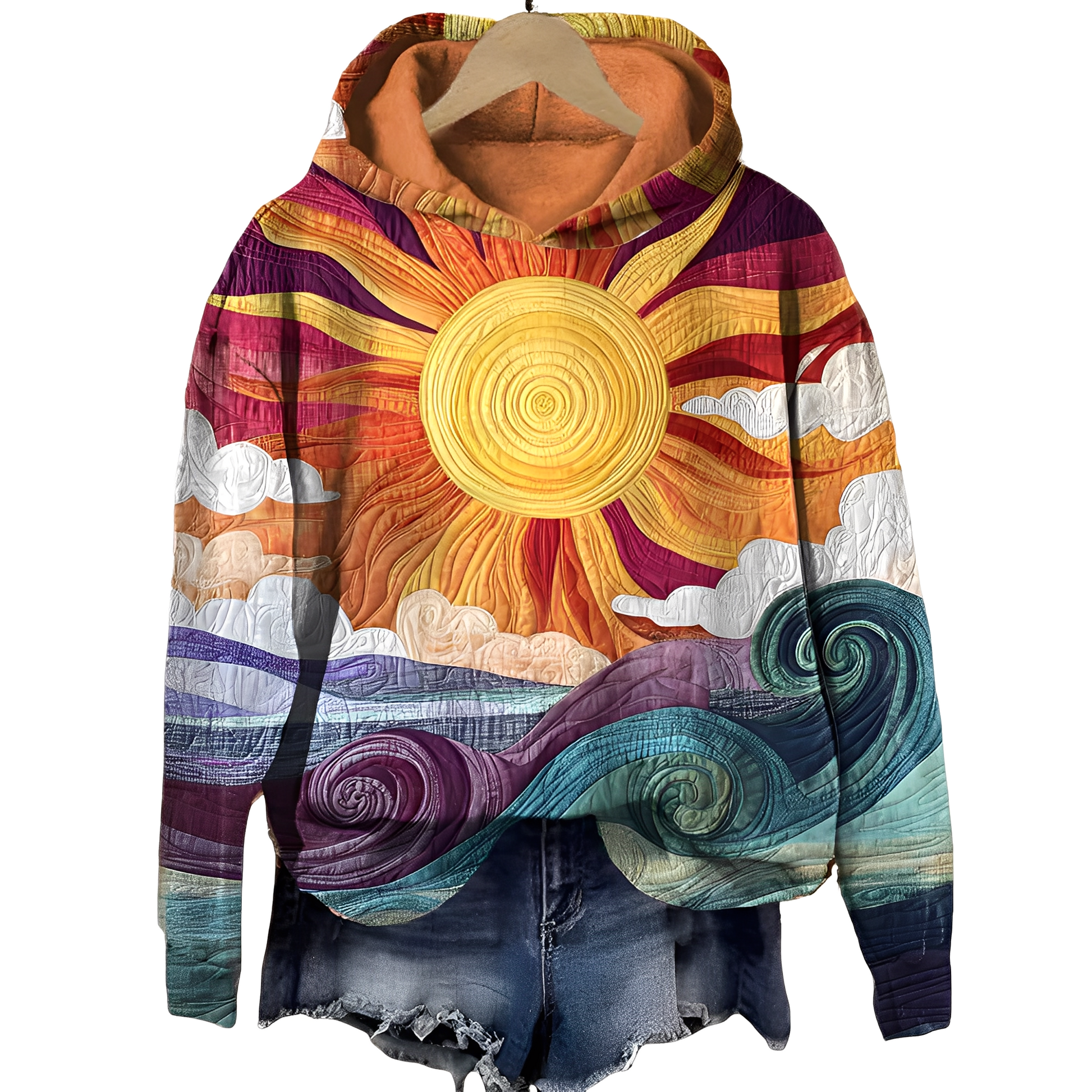 Damen Hoodie Klassisch Komfortabel Schwarz - Eveloria