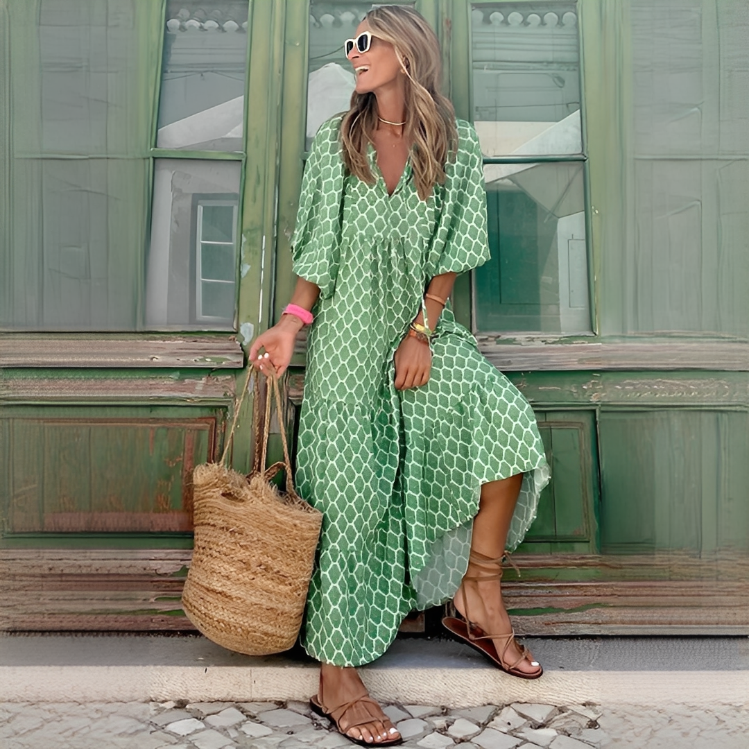 Damen Maxikleid Boho-Stil Leicht Feminin - Eveloria