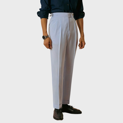 Yann Damen Nadelstreifenhose Taillenhigh mit Gürtel - Norvielle