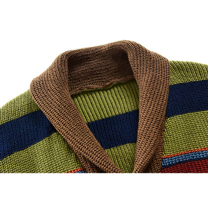Herren Retro Cardigan Strickpullover