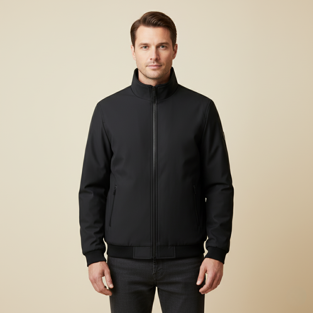 Herren Winterjacke Gepolstert Stehkragen Wärmend