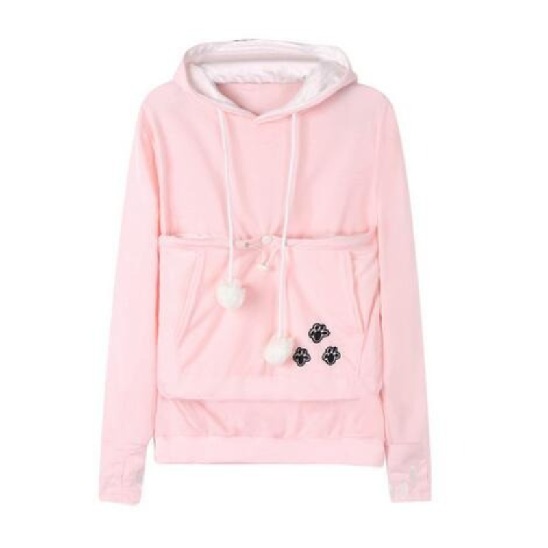 Eveloria Damen Hoodie Pullover mit Kapuze und Katzentasche