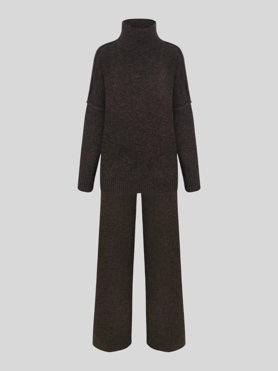 Damen Oversize Strickpullover Lounge-Set Gemütlich