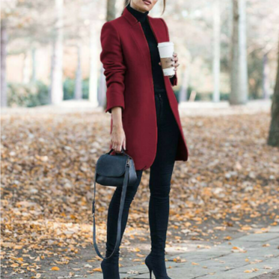 Damen Stehkragen Wintermantel Zeitloses Design