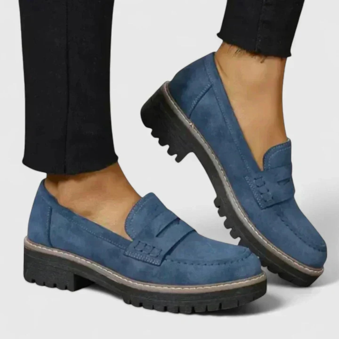 Damen Slip-On Loafer Schuhe Chunky Design