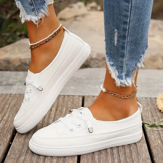 Eveloria Damen Flache Schuhe Rutschfeste Sohle Runde Spitze - Eveloria