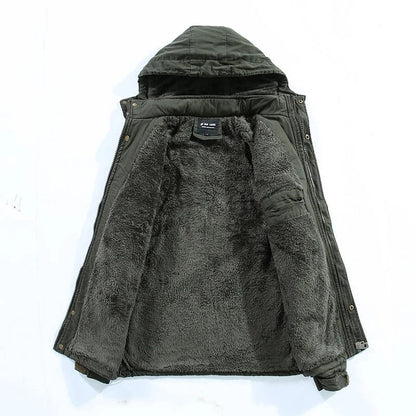 Herren Winterjacke Fleecegefüttert Lang