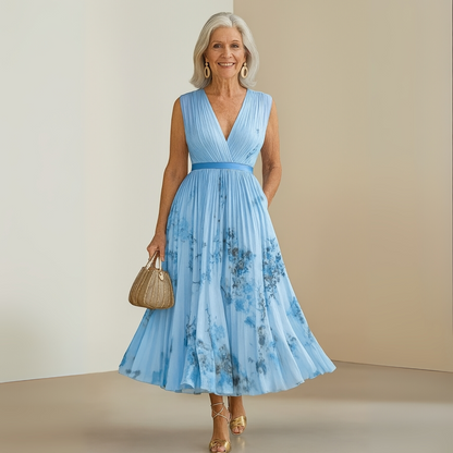 Damen Ärmelloses Maxikleid Fließend Sommerkleid
