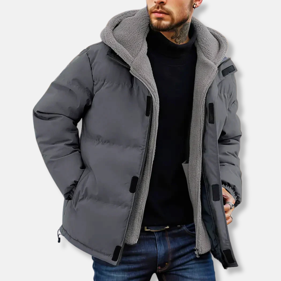 Eveloria Damen Pufferjacke Steppdesign Fleece Kapuze Wasserabweisend