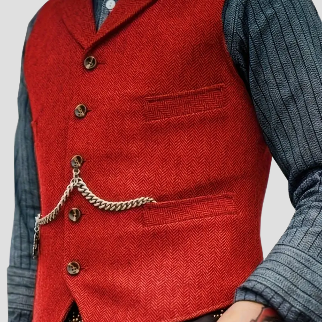 Herren Wollweste Tailored Look Anthrazit