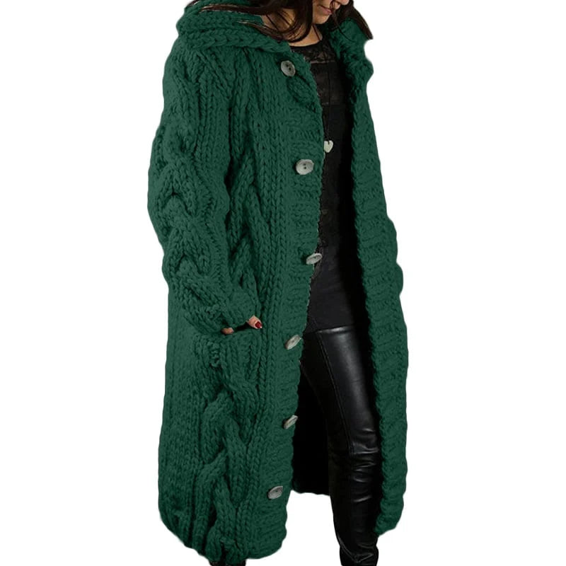 Eveloria Damen Strickjacke Dicke Wolle Beige