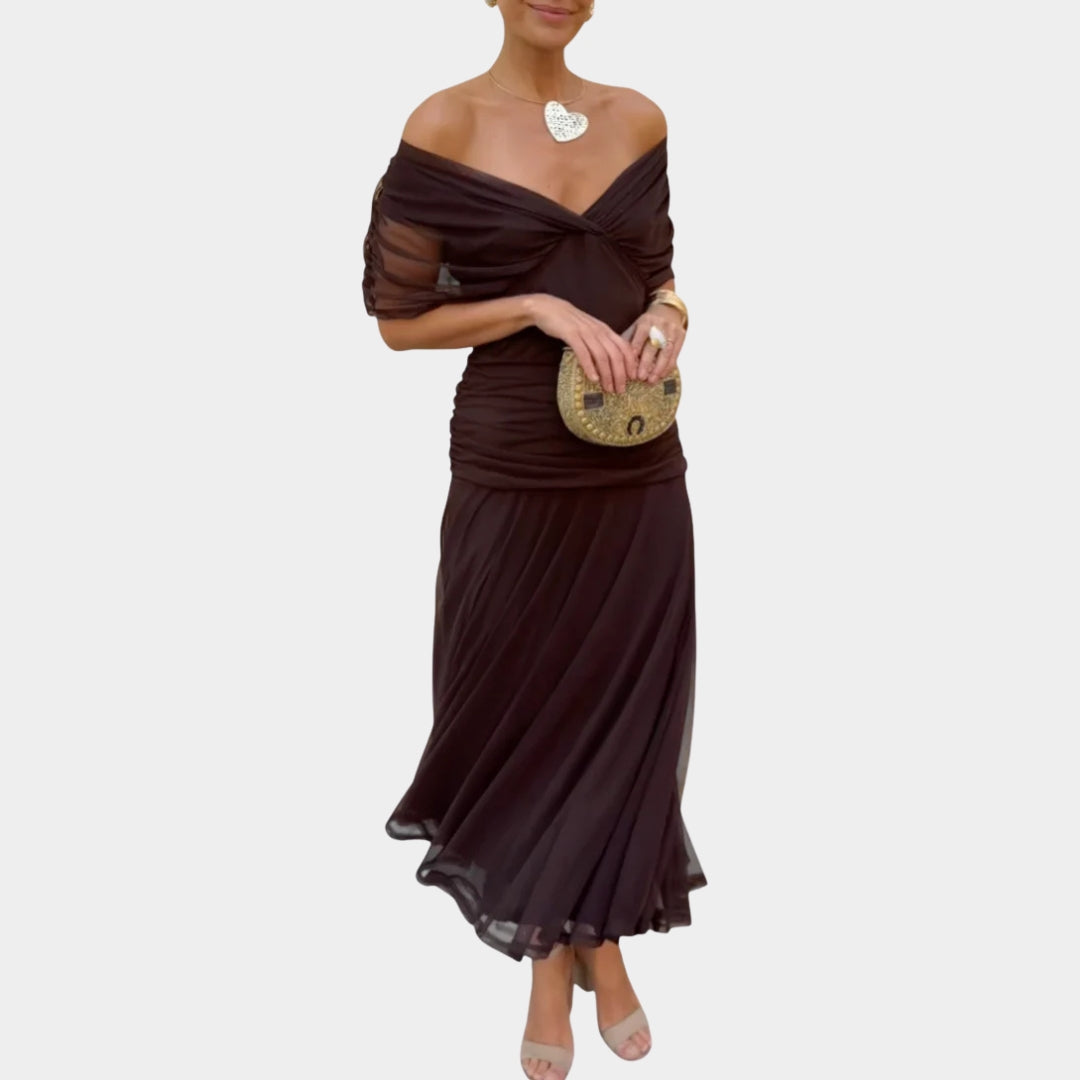 Damen Off-Shoulder Abendkleid Elegantes Design - Eveloria