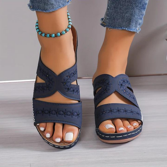 Damen Orthopädische Sandalen Sommer Atmungsaktiv Beige - Eveloria