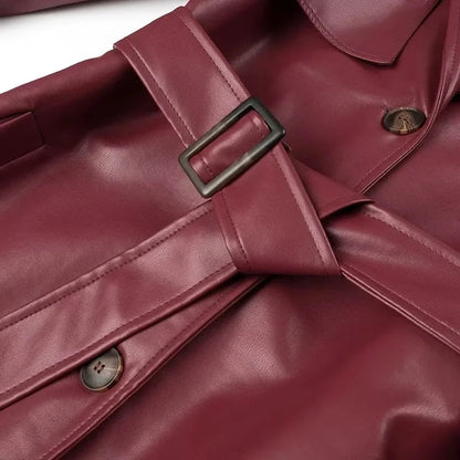 Eveloria Damen Retro-Mantel Längschnitt Gürtel