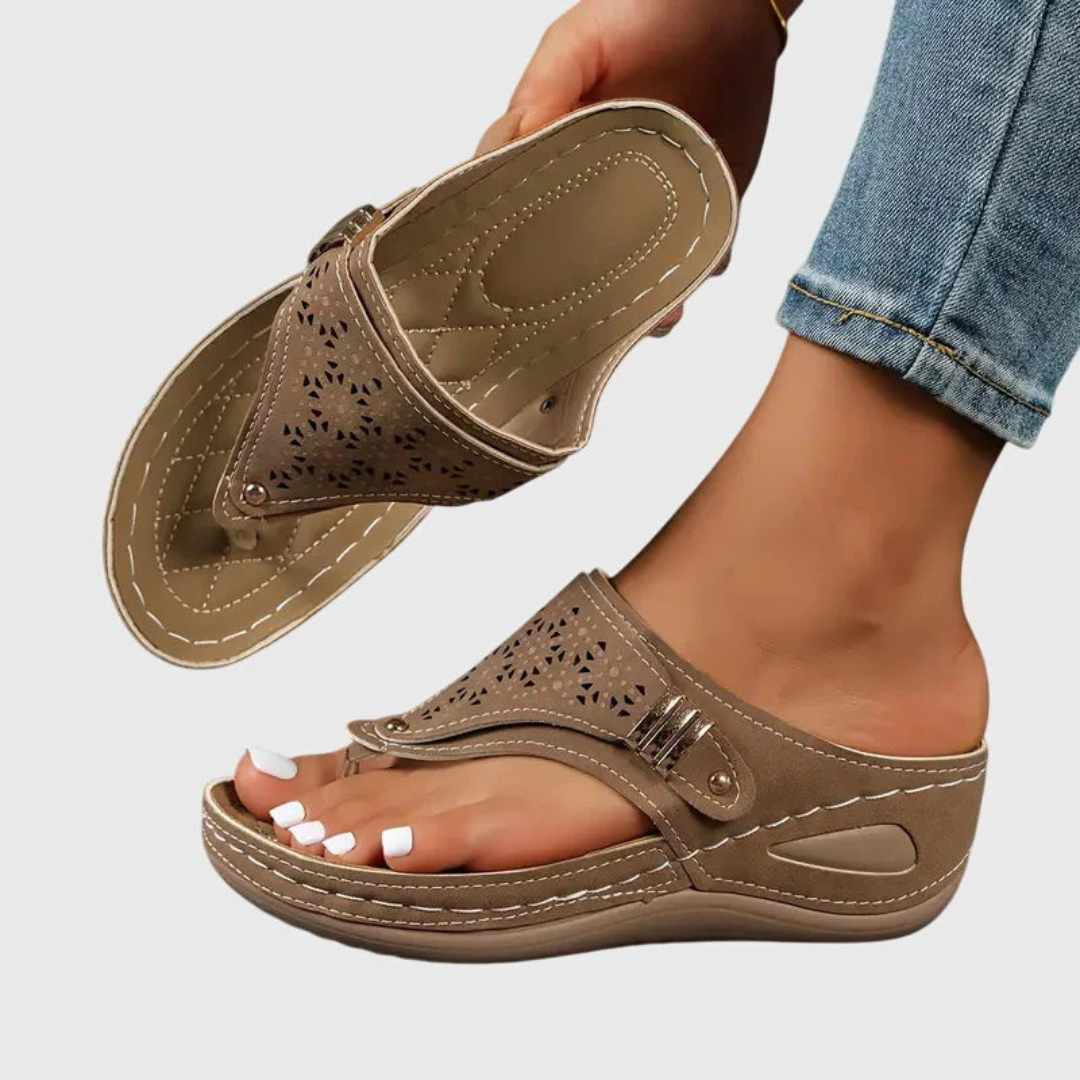 Damen Slip-On Sandalen Flache Schuhe