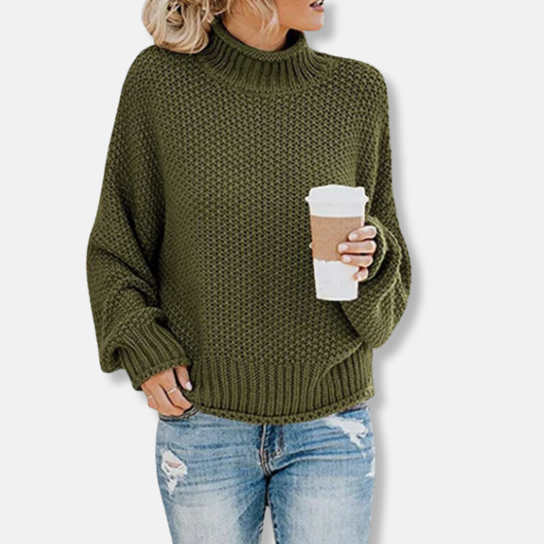 Eveloria Damen Oversized Pullover Wollmischung Grobstrick