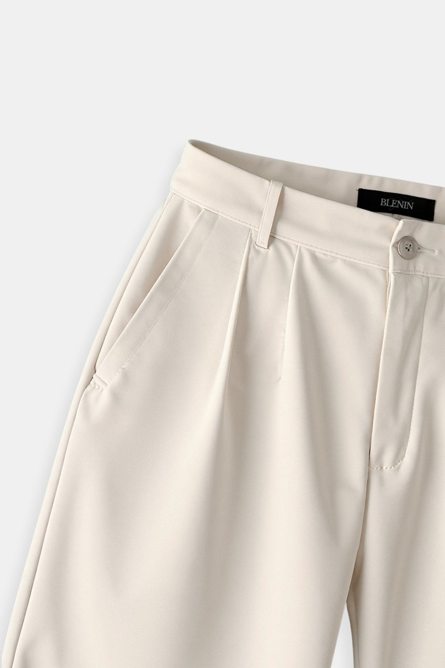Damenhose Bundfalten Umschlag Saum