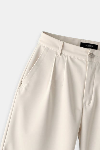 Damenhose Bundfalten Umschlag Saum