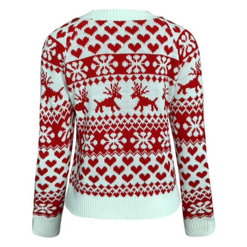 Eveloria Damen Strickpullover Rot Weihnachten