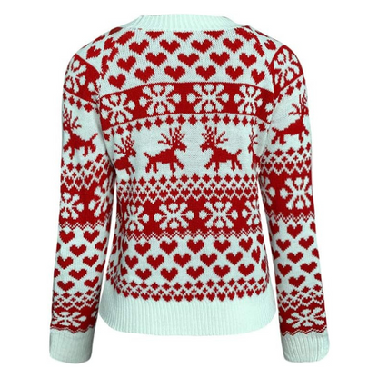 Eveloria Damen Strickpullover Rot Weihnachten