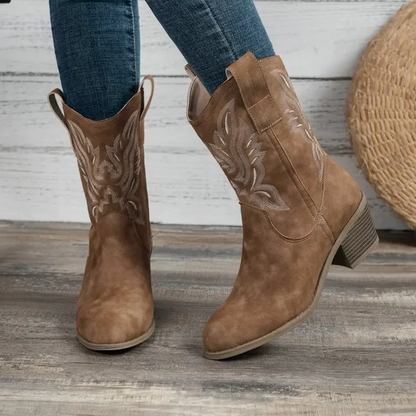 Eveloria Damen Western Cowboystiefel mit Absatz