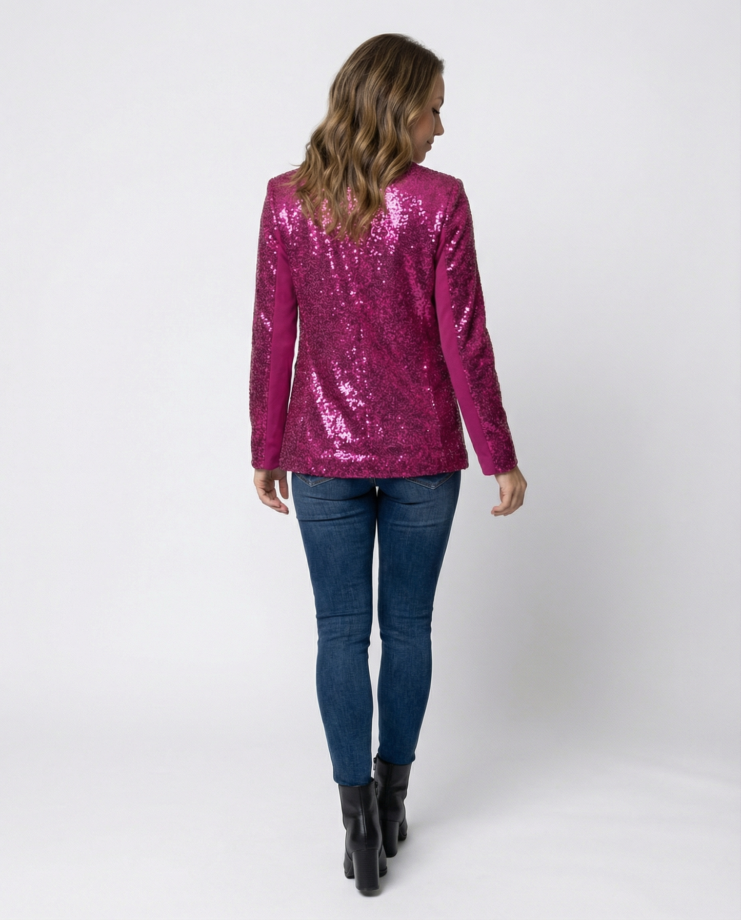 Damen Blazer Pailletten Glamour