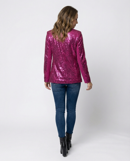 Damen Blazer Pailletten Glamour