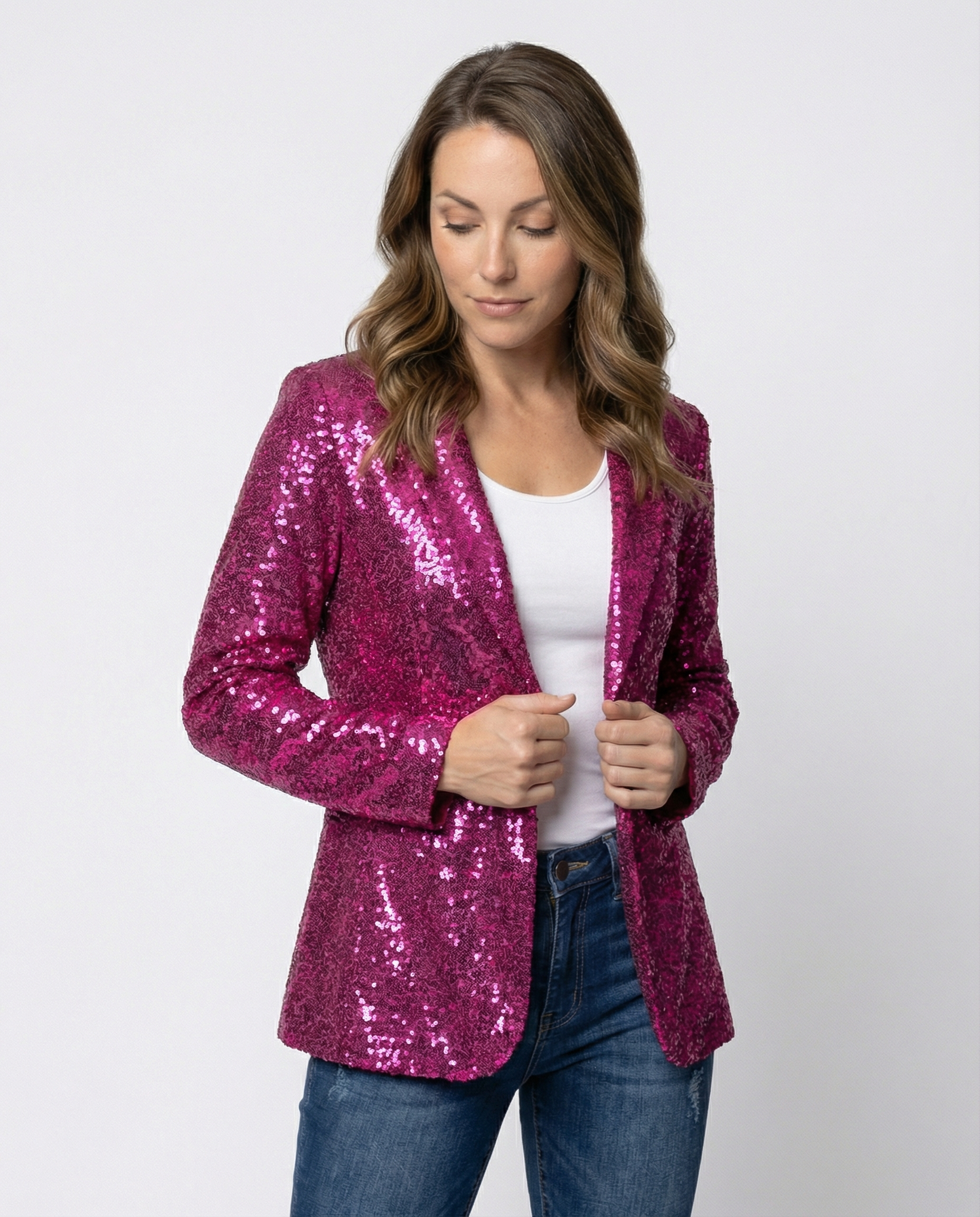 Damen Blazer Pailletten Glamour - Eveloria