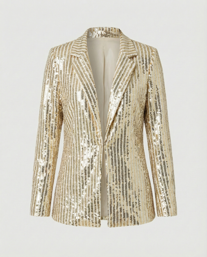 Damen Blazer Pailletten Glamour