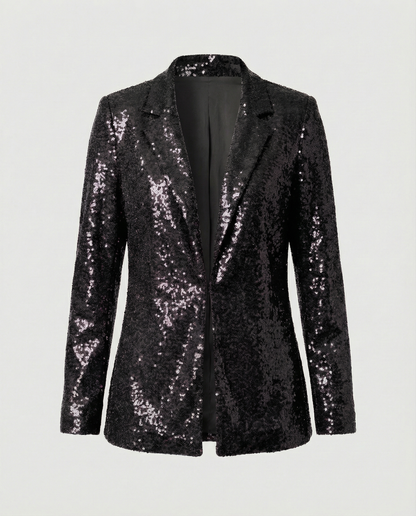 Damen Blazer Pailletten Glamour