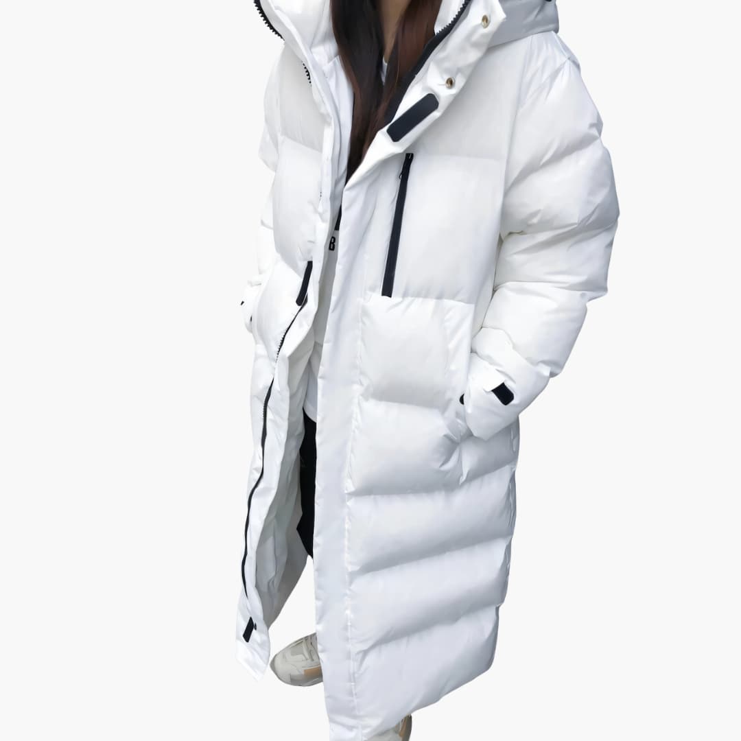 Damen Winterjacke Lang Mit Kapuze