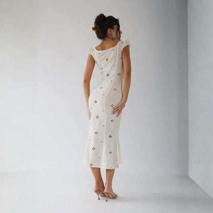 Damen Meerjungfrauen Midi Kleid Figurbetonter Schnitt
