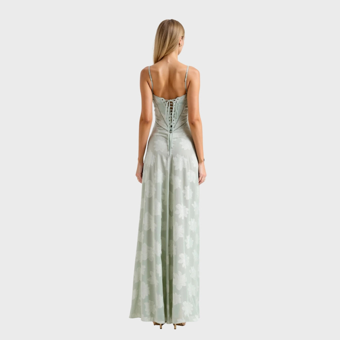 Damen Hochzeitsgastkleid Bustier Maxikleid