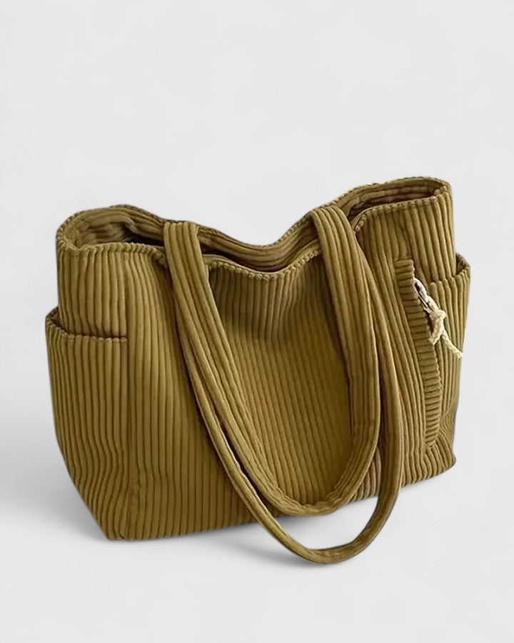 Damen Handtasche Rippstil Leder
